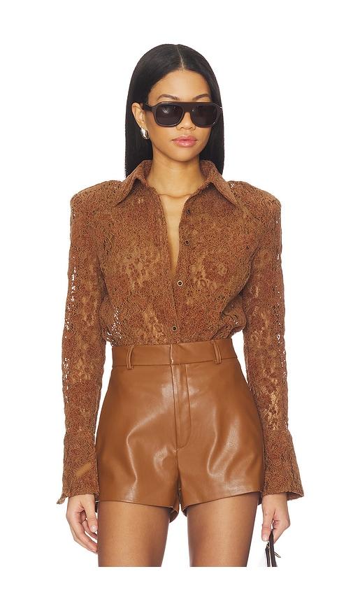 nonchalant label eliza top in cognac.