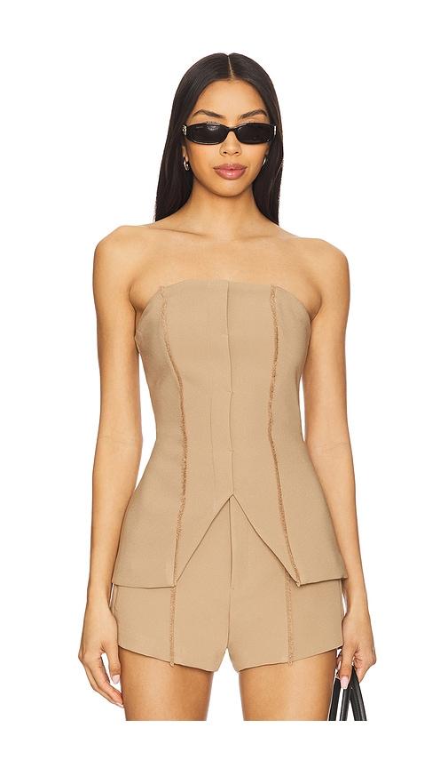 nonchalant label liz top in beige.