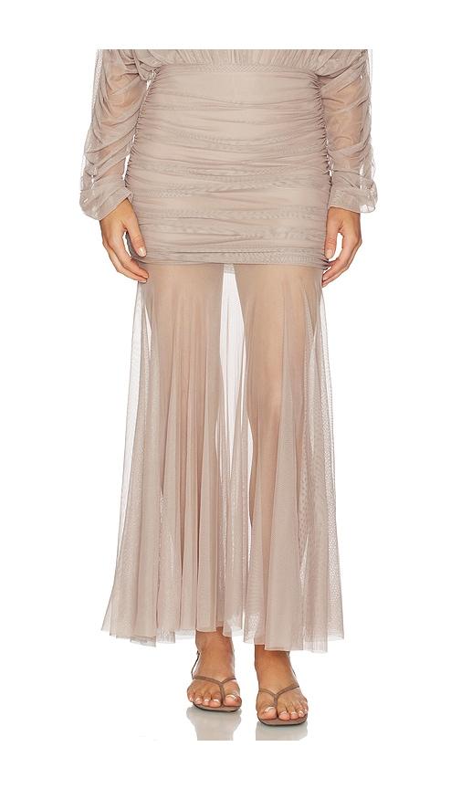 nonchalant label luca skirt in taupe.