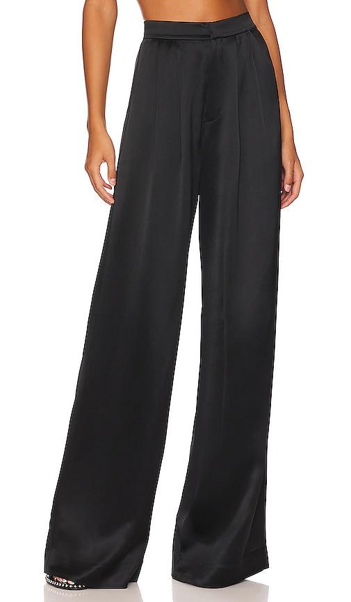 nonchalant label paris wide leg pant in black.