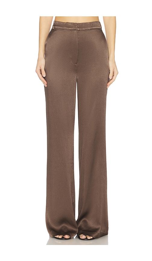 nonchalant label pauline pant in chocolate.
