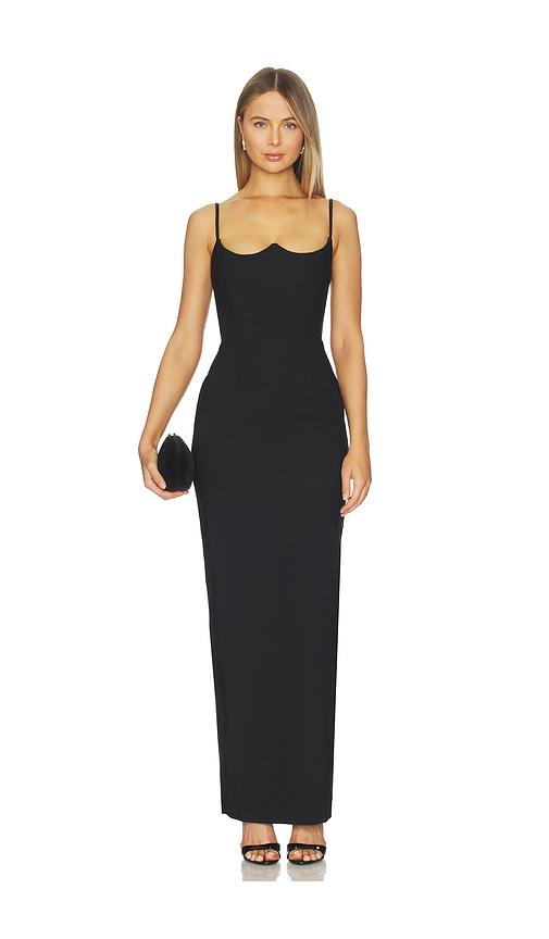 nookie aaliyah maxi dress in black.
