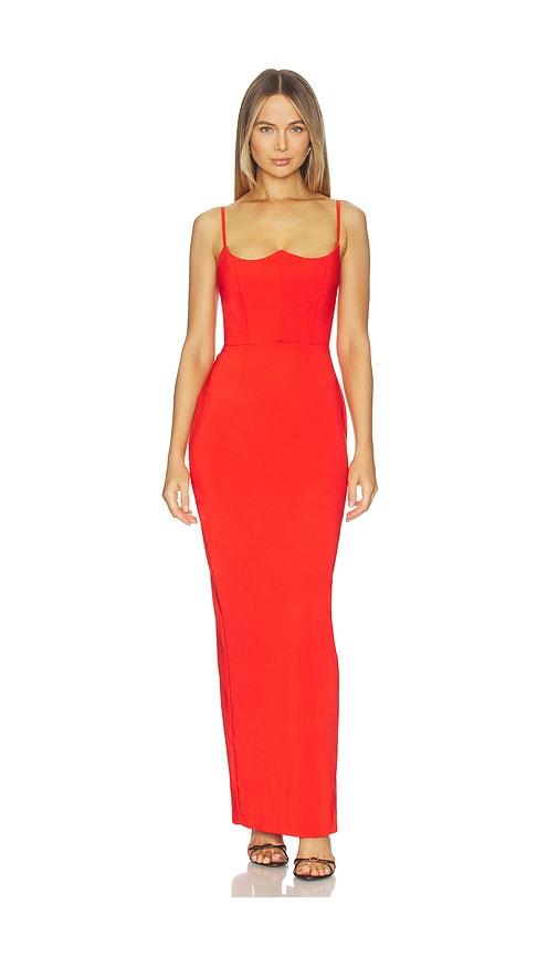 nookie aaliyah maxi dress in orange.
