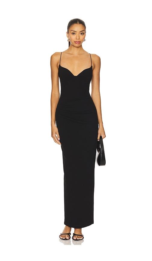 nookie affinity maxi dress in black.