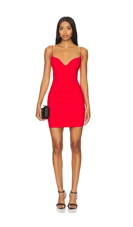 nookie affinity mini dress in red.