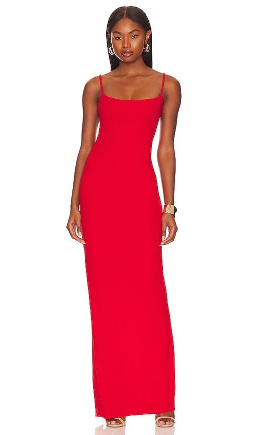 nookie bailey gown in red.