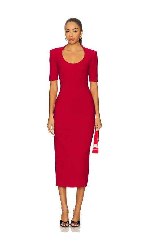 nookie blair midi dress in red.