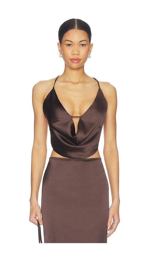 nookie calypso top in chocolate.