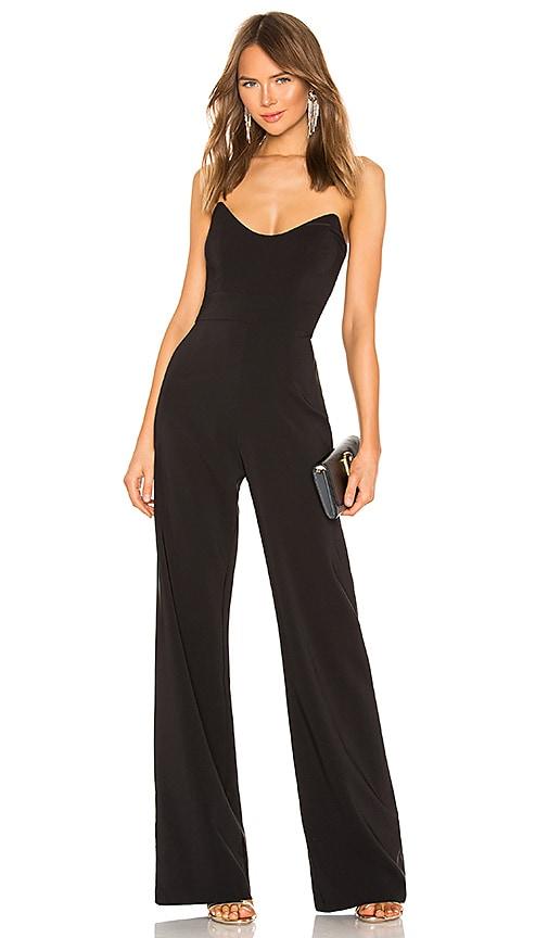 nookie diamond jumpsuit in black.