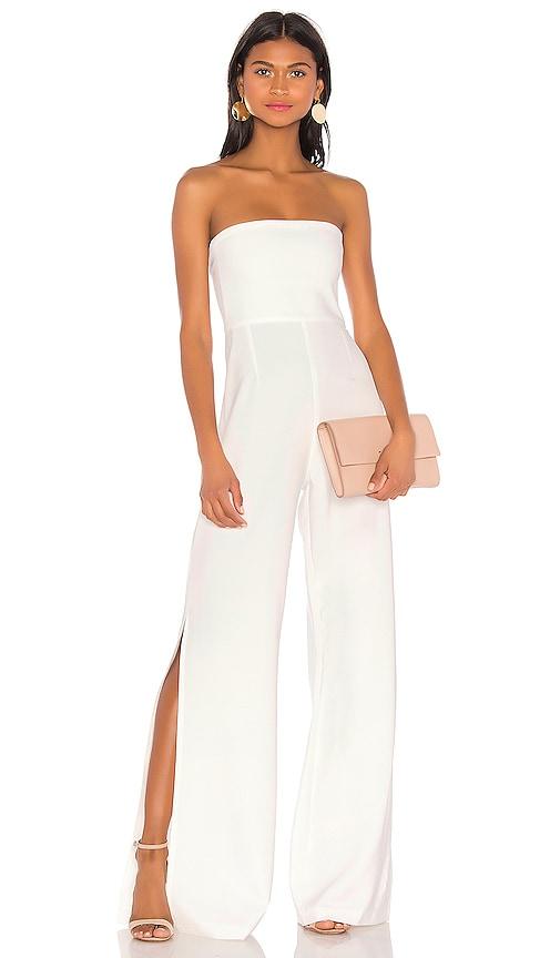 nookie glamour jumpsuit in white.