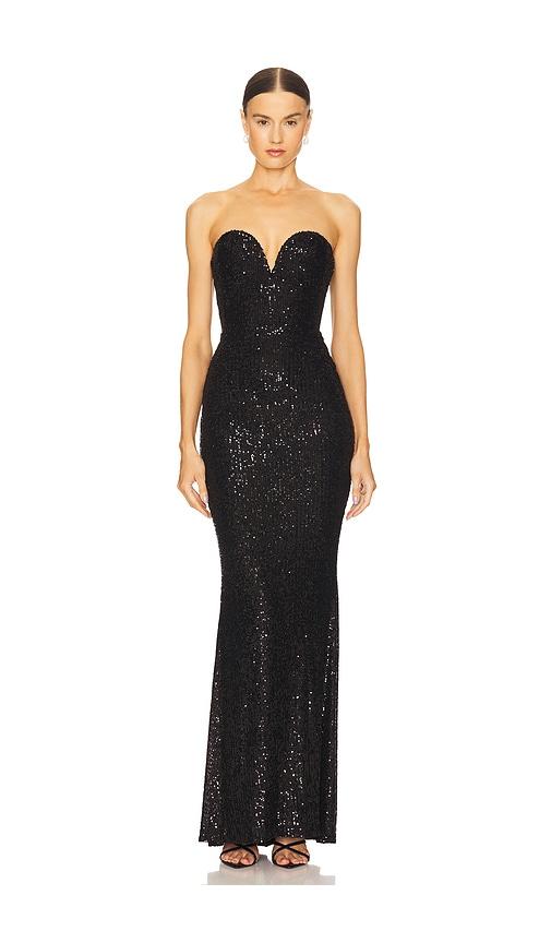 nookie lumiere gown in black.