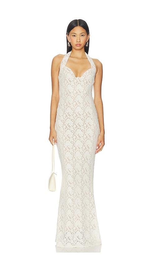 nookie mystique halter gown in ivory.