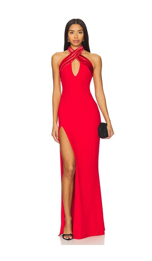 nookie renaissance gown in red.
