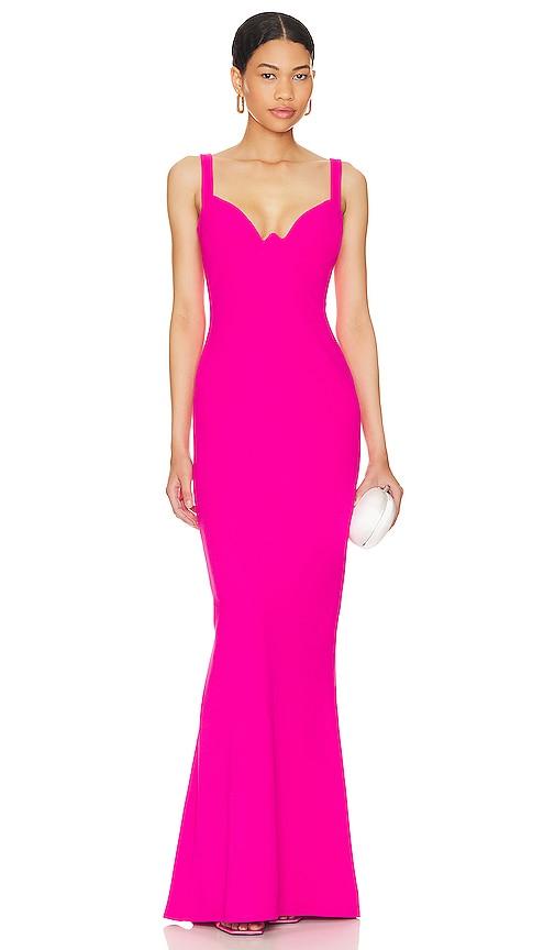 nookie romance gown in fuchsia.
