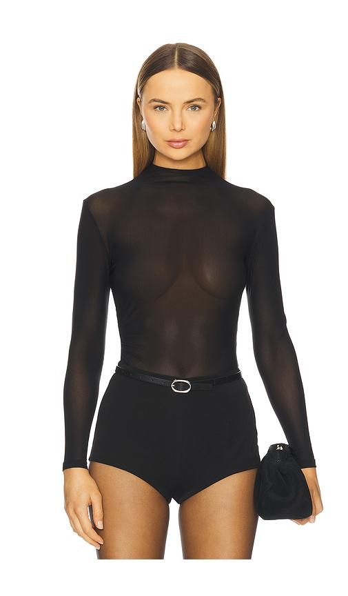 nookie saint bodysuit in black.