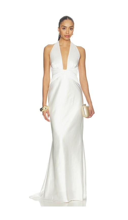 nookie scarlet plunge gown in ivory.