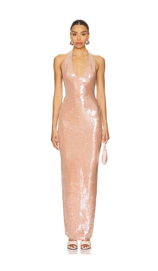 nookie siren gown in blush.