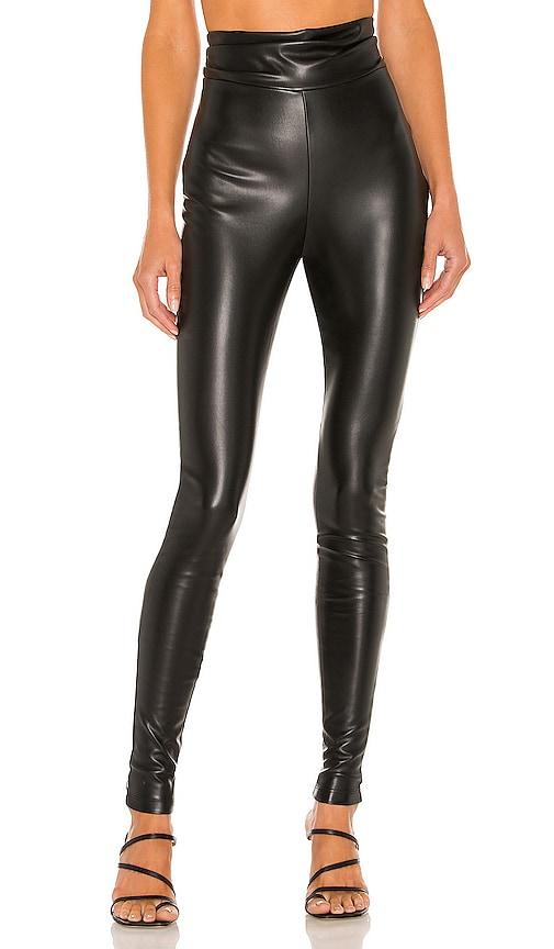 nookie viktoria faux leather pants in black.