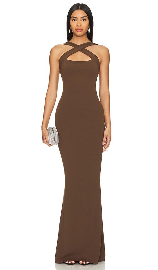 nookie viva 2 way gown in brown.