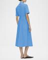 noor ruched stretch cotton midi shirtdress