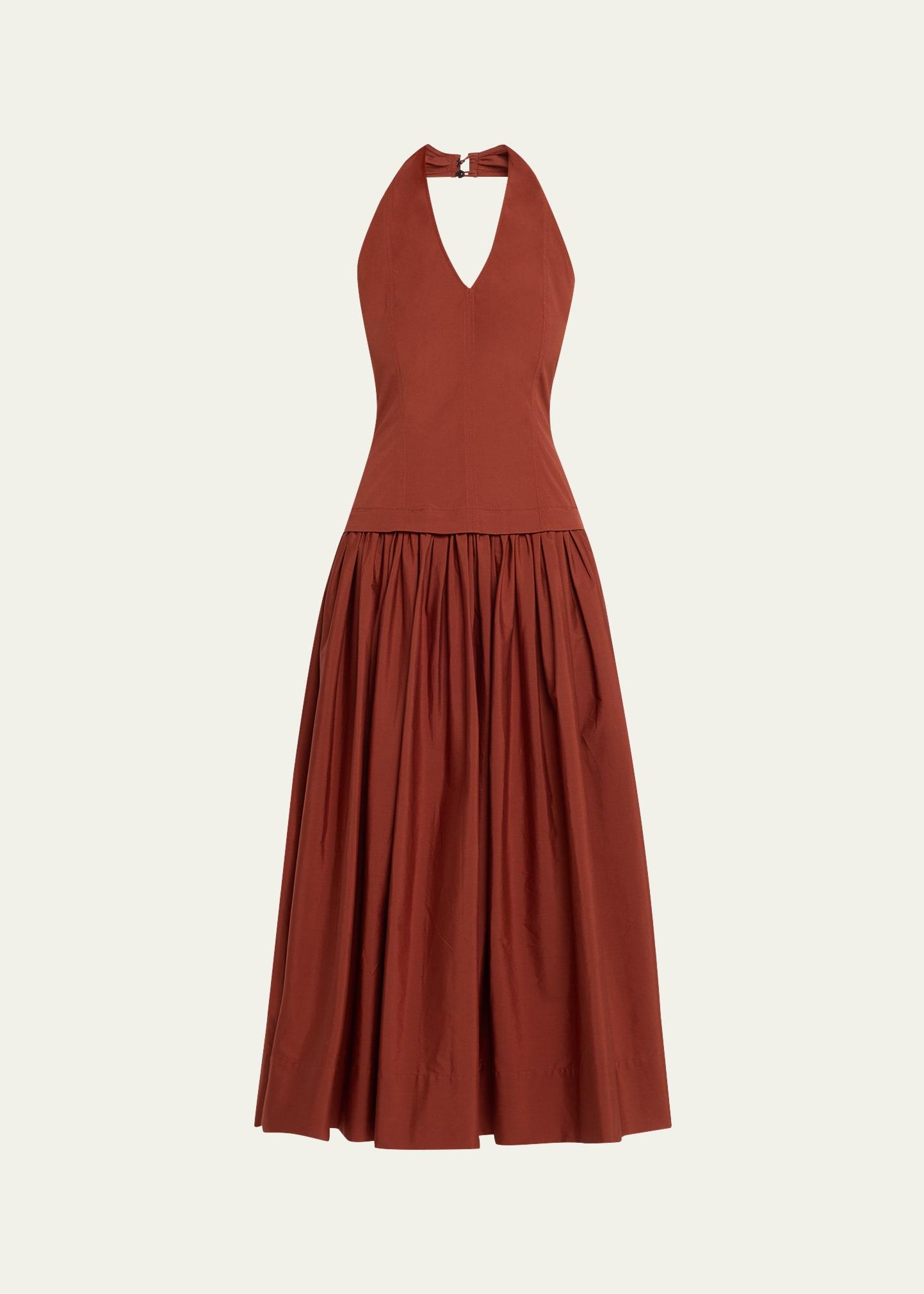 nora drop-waist halter dress
