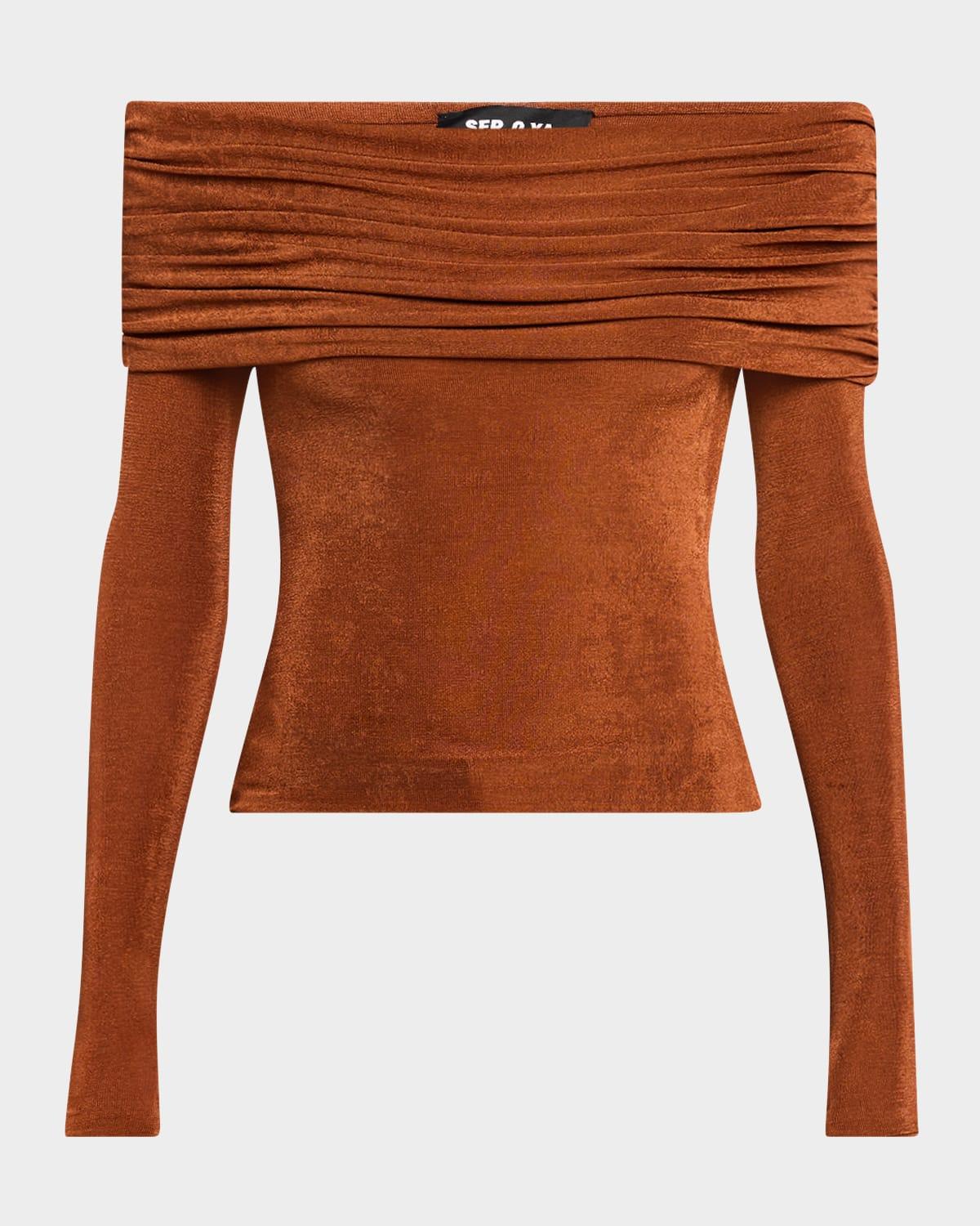 nora gathered off-shoulder top