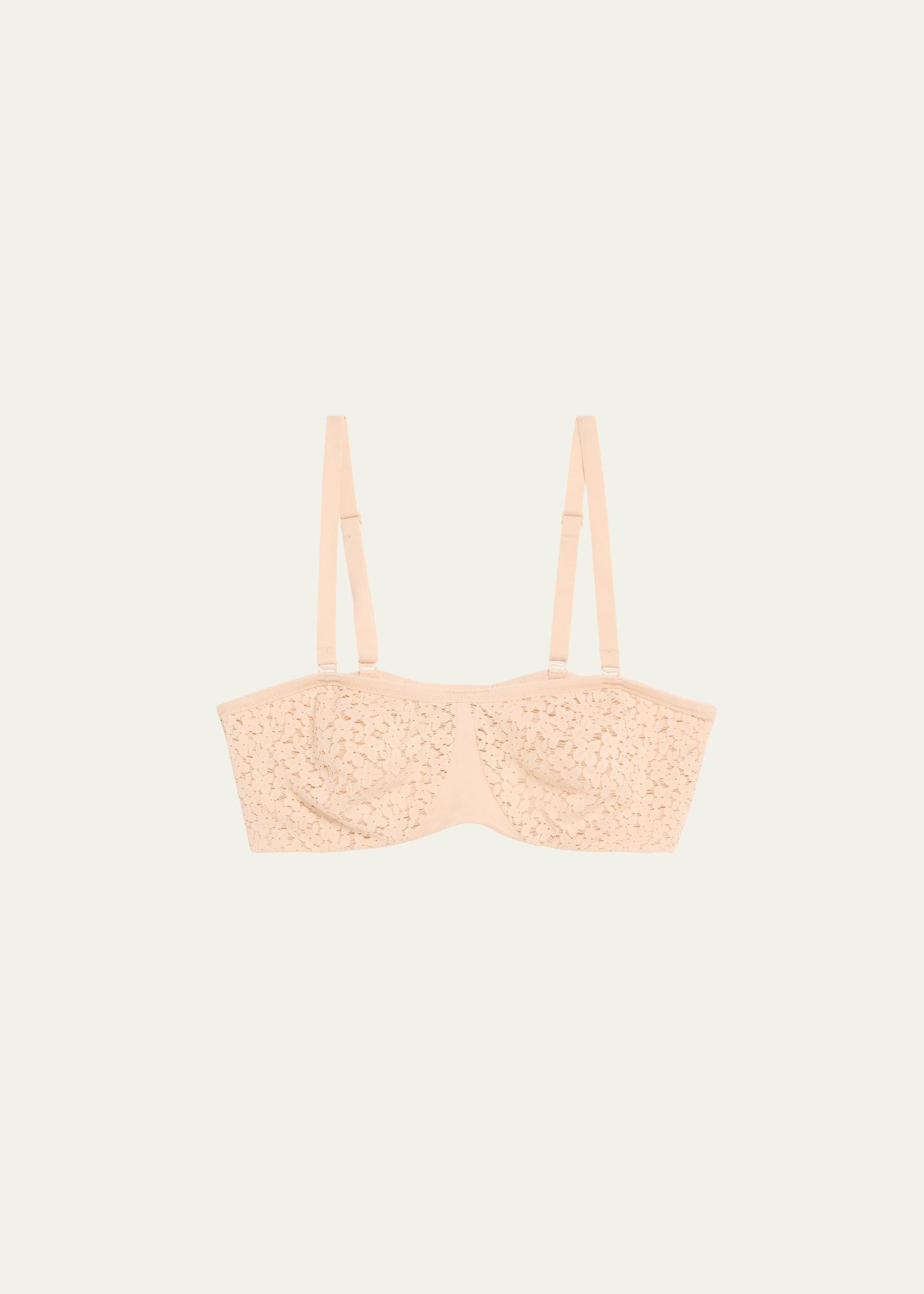 nora strapless floral lace bra