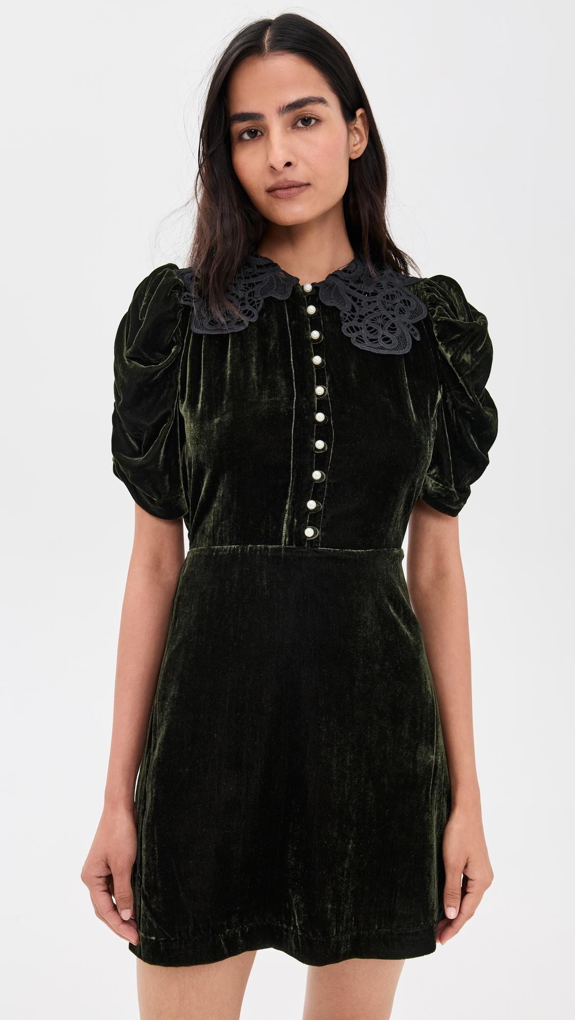 norabelle short sleeve velvet mini dress