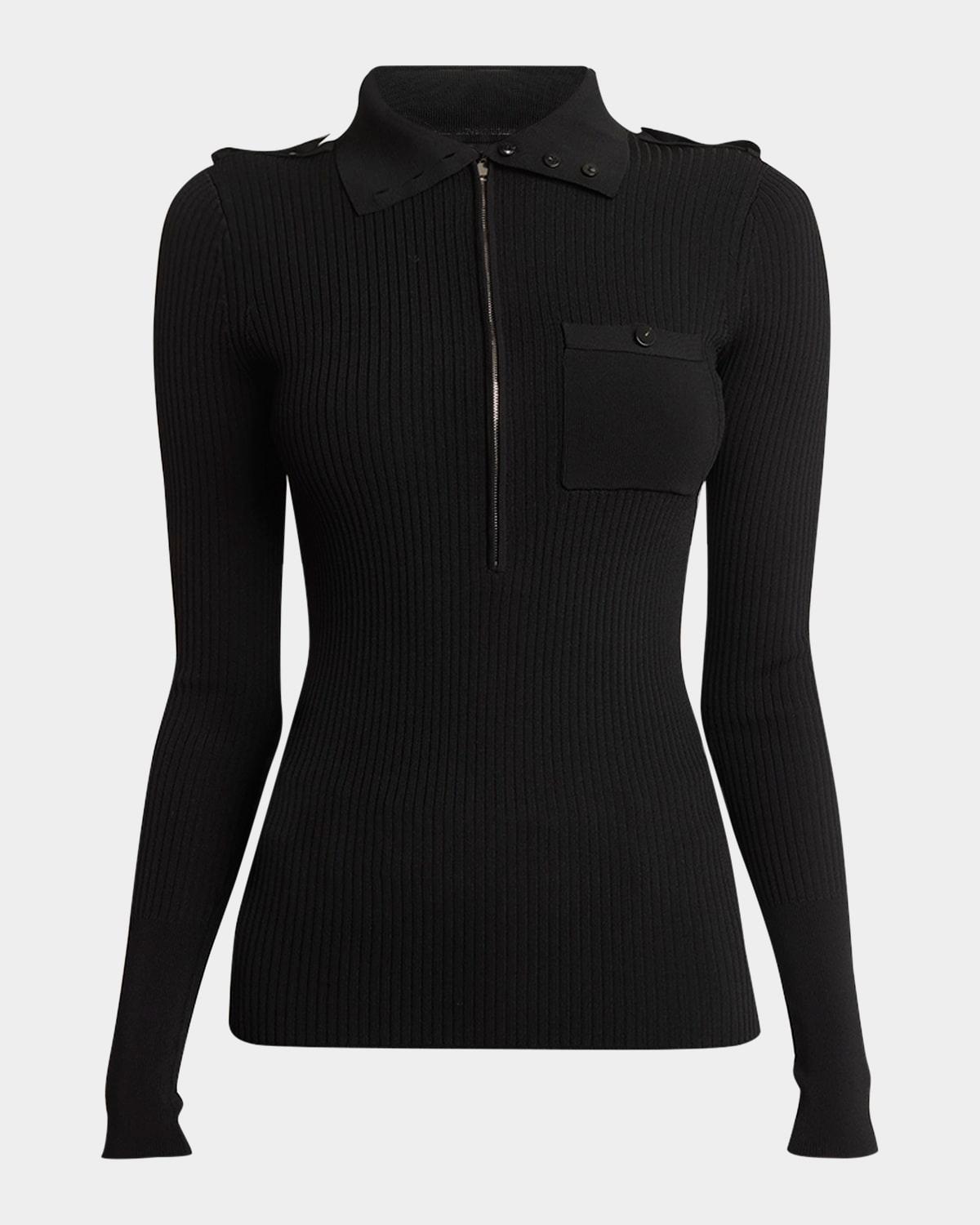 norah turtleneck zip knit sweater