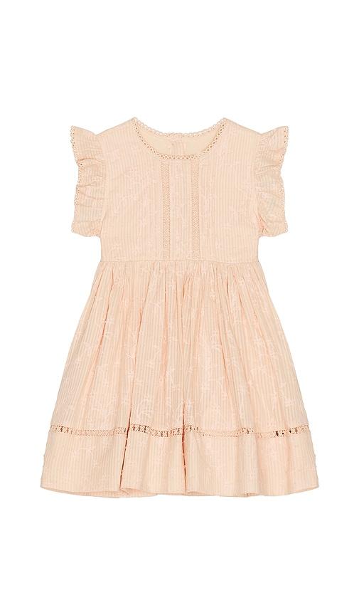 noralee isla dress in peach.