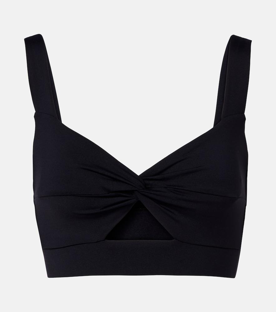 norba shell cutout ruched sports bra