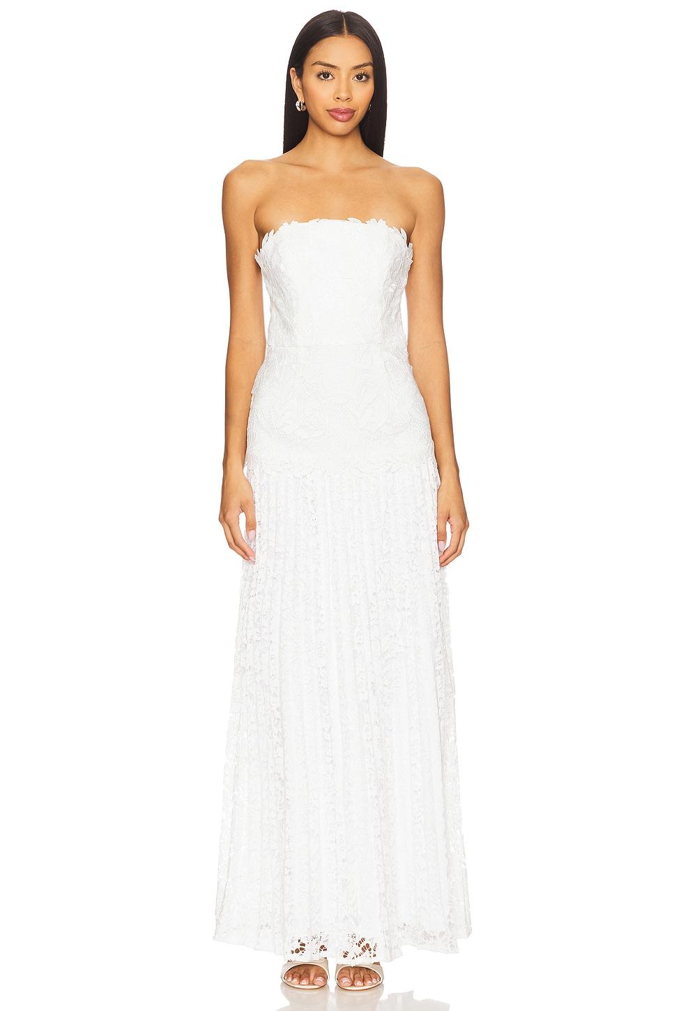 norelle strapless pleated dress