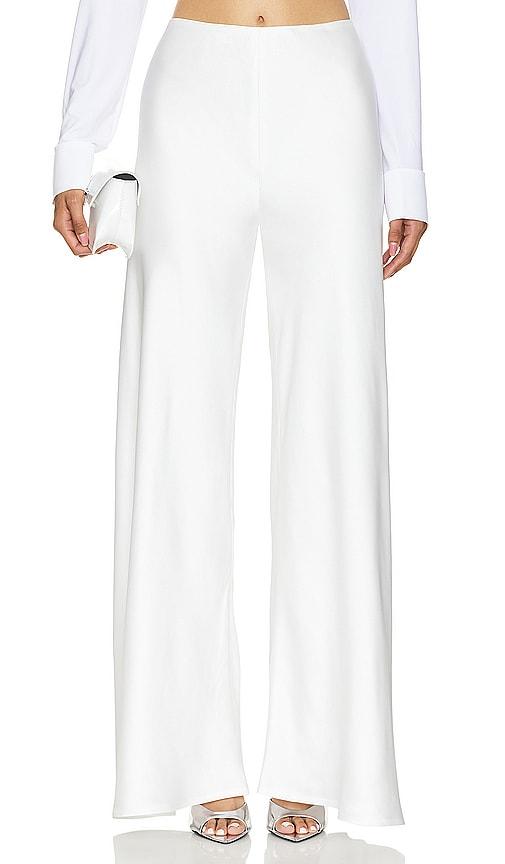 norma kamali bias elephant pant in white.