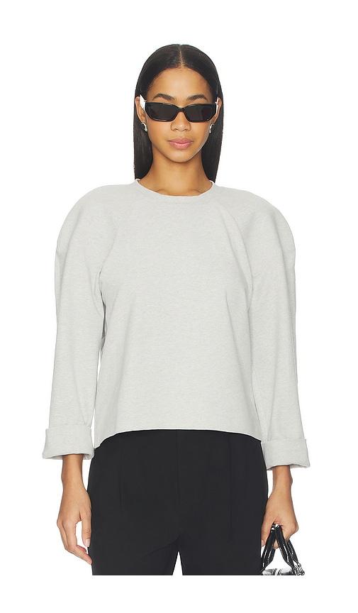 norma kamali bomber 1980s sweatshirt in grey.