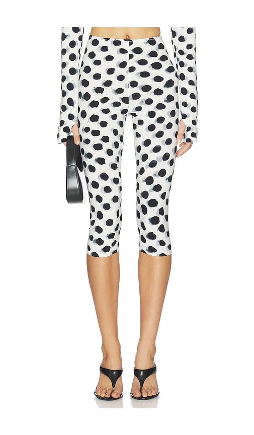 norma kamali capri legging in black,white.