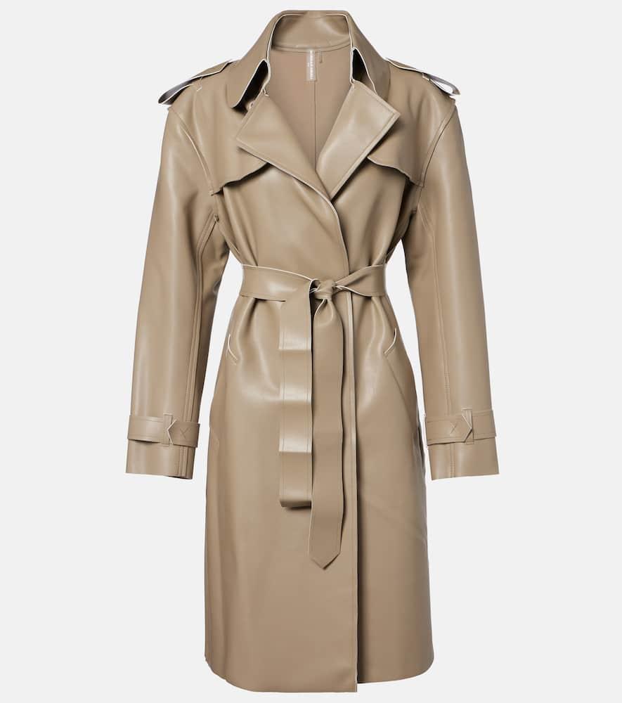 norma kamali coated trench coat