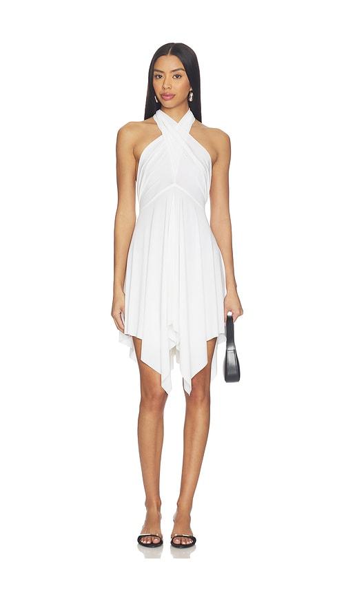 norma kamali convertible dress in white.