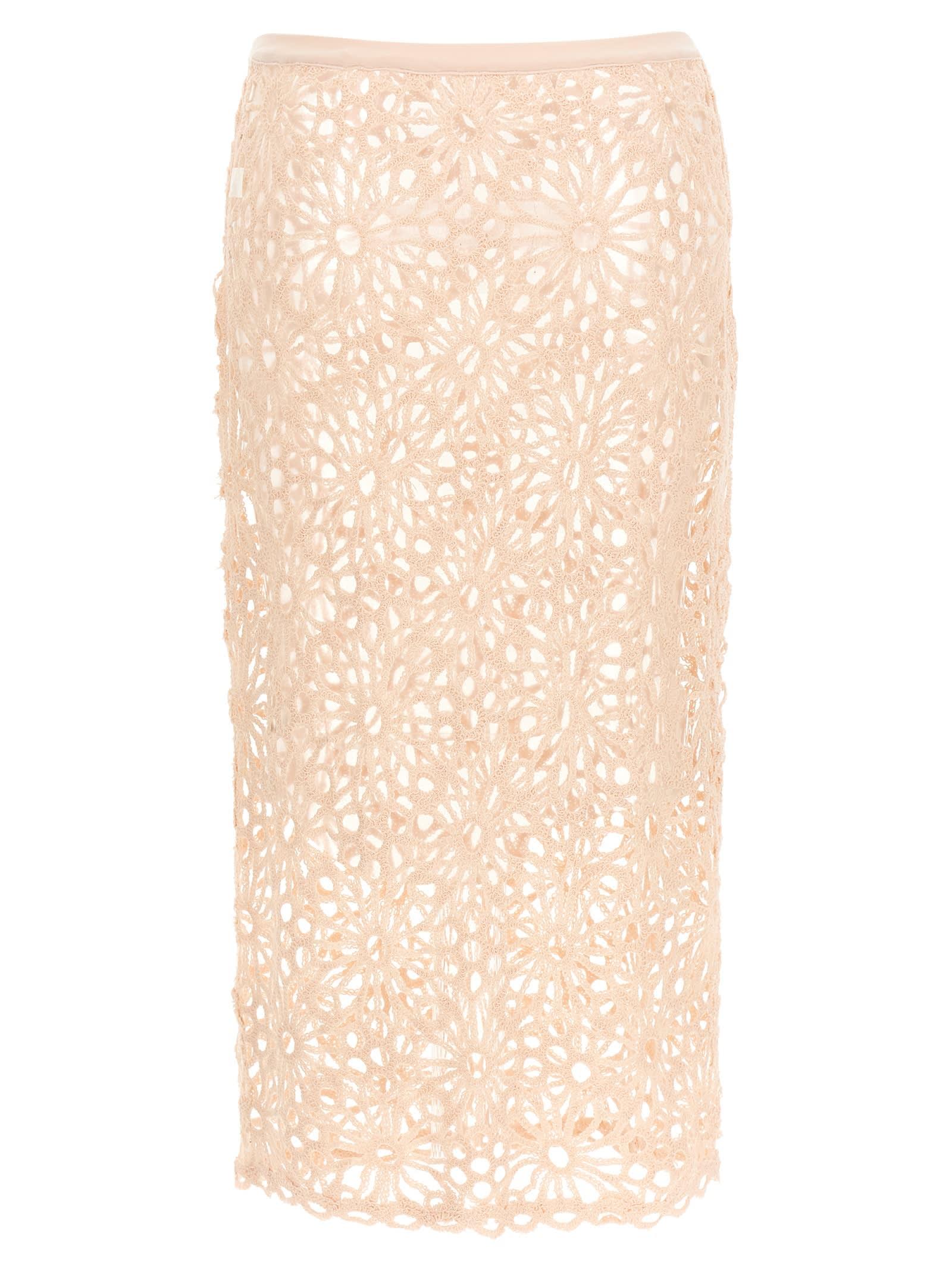 norma kamali crochet skirt