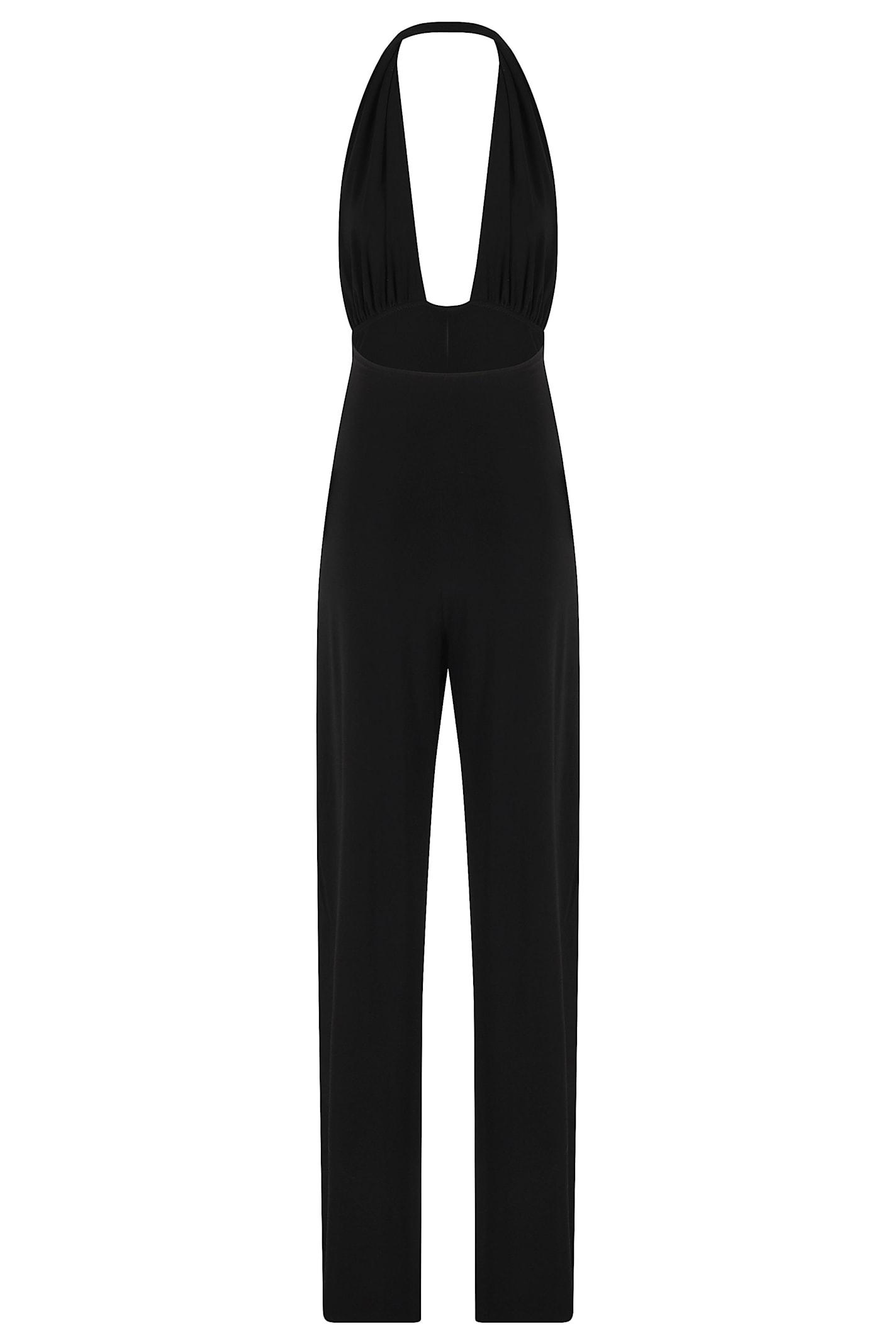 norma kamali cross halet straight leg jumpsuit