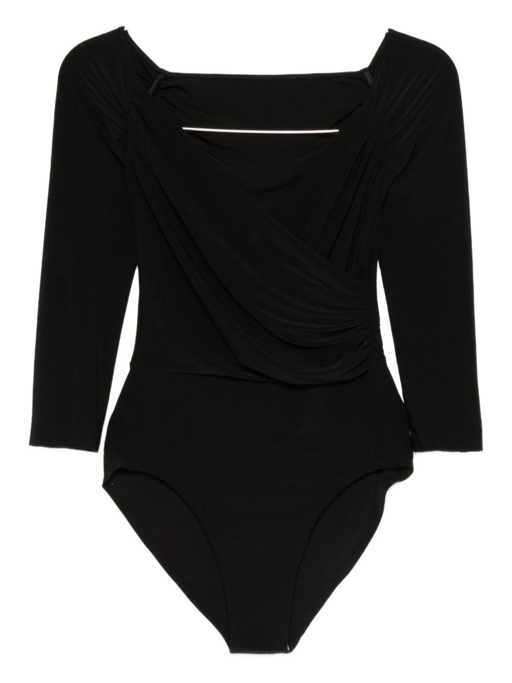 norma kamali draped bodysuit