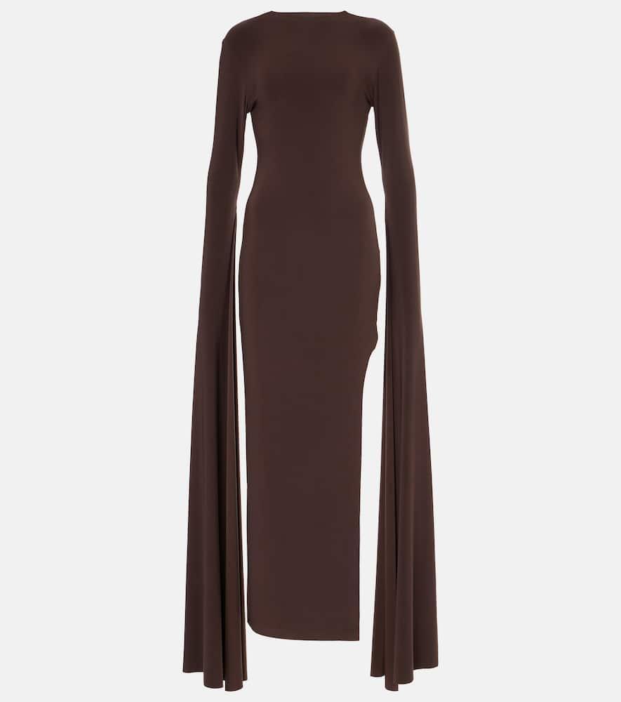 norma kamali draped jersey gown