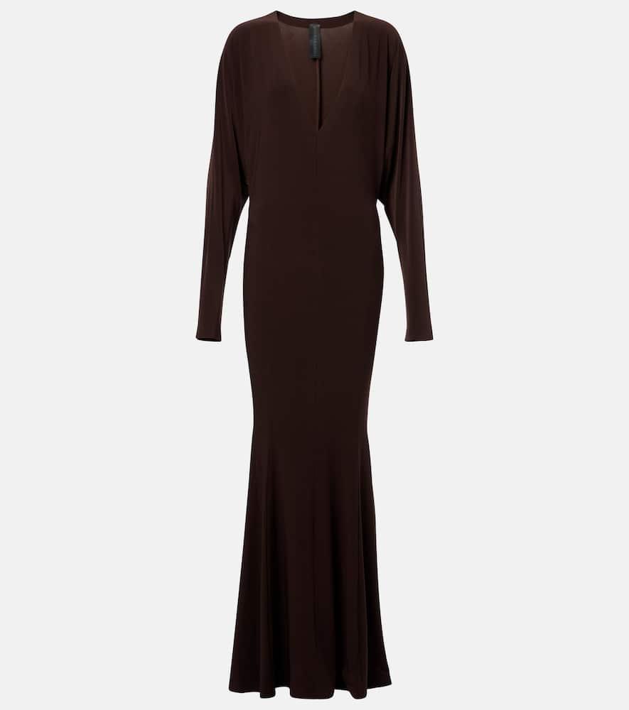 norma kamali draped jersey gown
