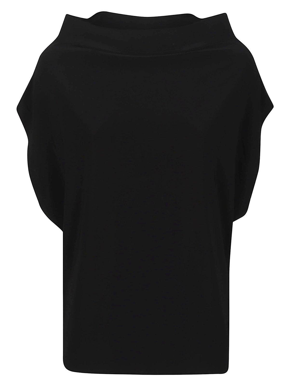norma kamali draped sleeveless top