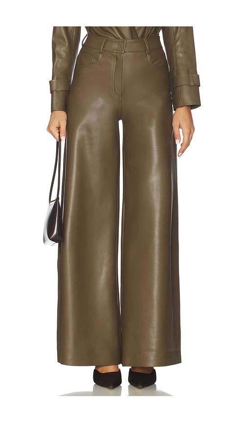 norma kamali elephant jean in olive.