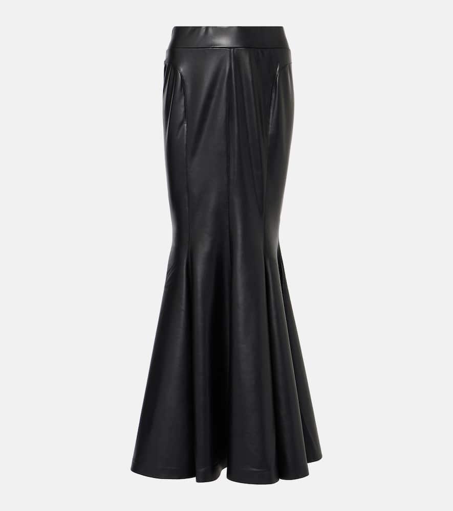 norma kamali faux leather maxi skirt