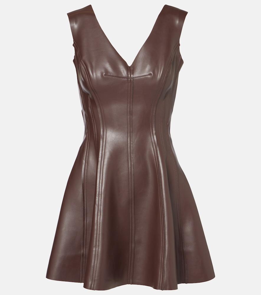 norma kamali faux leather minidress
