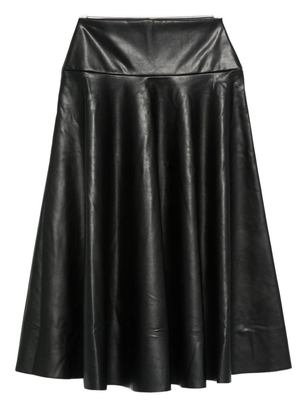 norma kamali faux-leather skirt