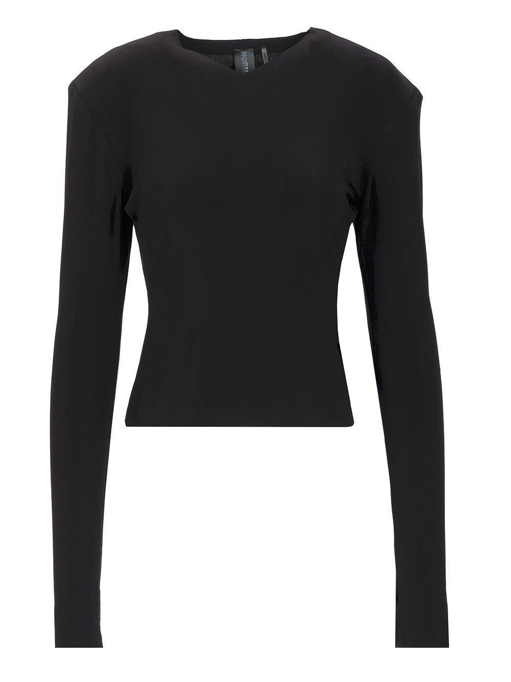 norma kamali fitted long sleeve top