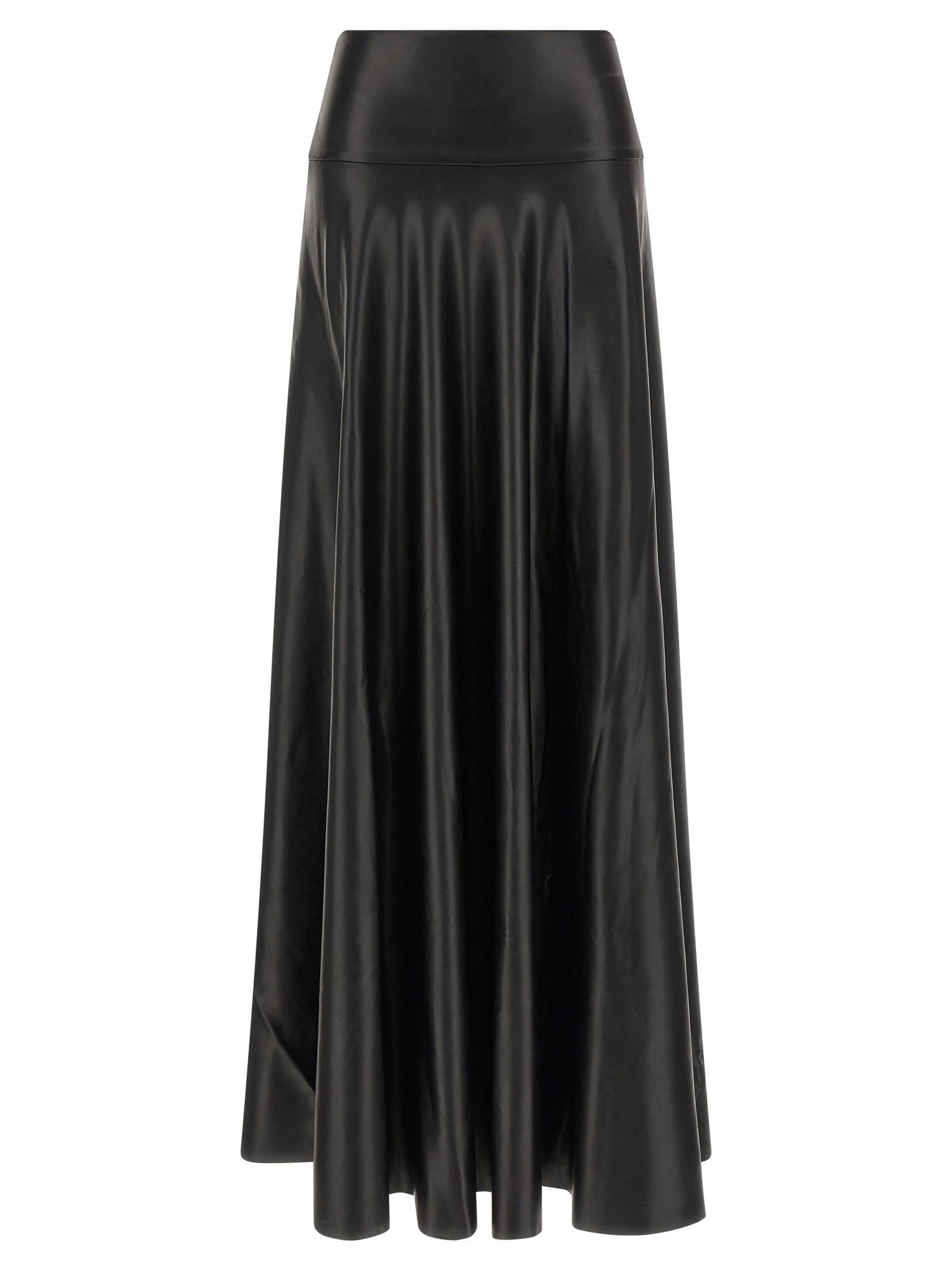 norma kamali flared skirt to floor skirt