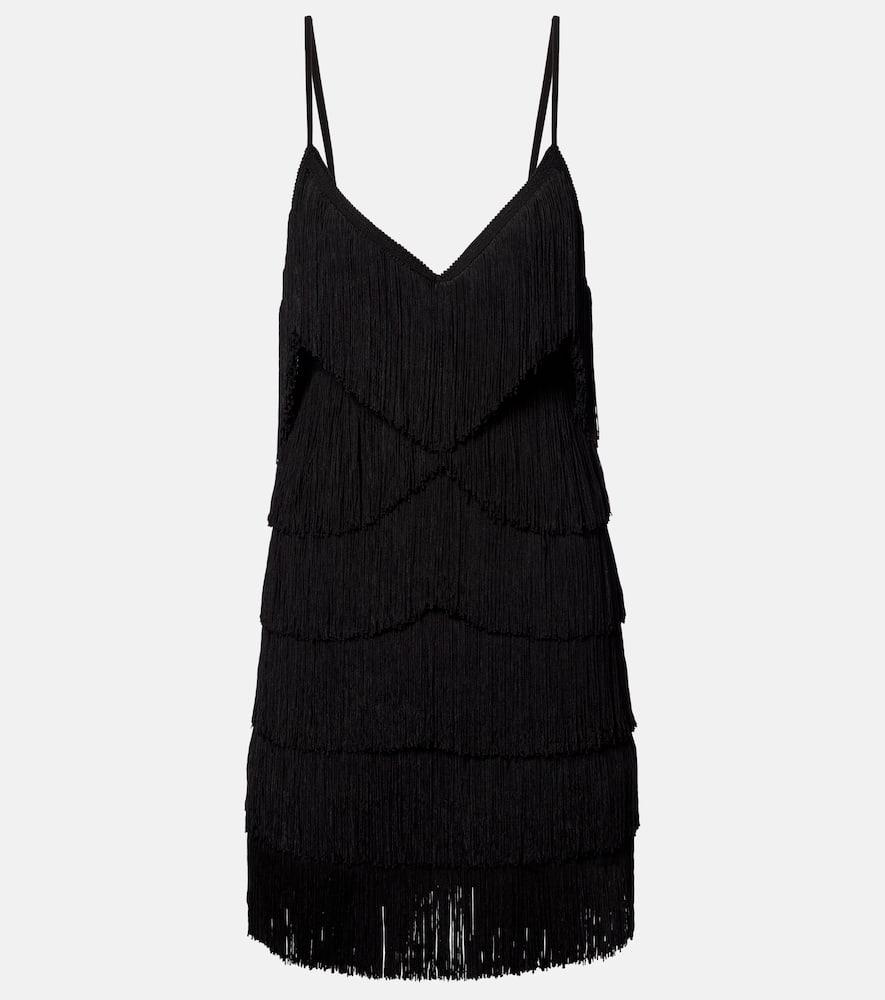 norma kamali fringed minidress